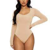 Women's Slim-Fit U-Neck Long-Sleeve Bodysuit