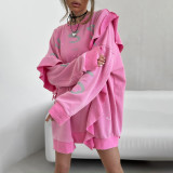 Women's Fashion Round Neck Loose Ruffle Casual Dress