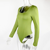 Women's Slim-Fit U-Neck Long-Sleeve Bodysuit