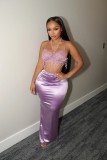 Women's Satin Slit Slim Skirt