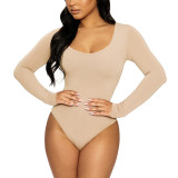Women's Slim-Fit U-Neck Long-Sleeve Bodysuit