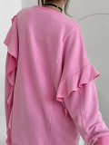 Women's Fashion Round Neck Loose Ruffle Casual Dress