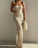 Women's Sexy Strap Knit Slim Long Dress