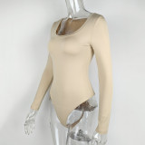 Women's Slim-Fit U-Neck Long-Sleeve Bodysuit