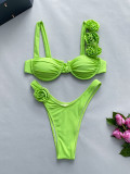 Women's Sexy & Fashionable Solid-Color Flower Bikini