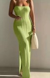 Women's Sexy Strap Knit Slim Long Dress