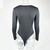 Women's Slim-Fit U-Neck Long-Sleeve Bodysuit