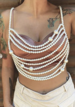 Women's Pearl Body Chain  Multi-Layer Tassel Chain Vest