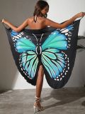Women's Butterfly Print Strap Beach Dress