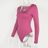 Women's Slim-Fit U-Neck Long-Sleeve Bodysuit