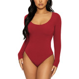 Women's Slim-Fit U-Neck Long-Sleeve Bodysuit