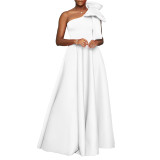 Women's Slash-Shoulder Big Bow Sexy Evening Dress