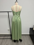 Women's Sexy Hollow-Out Strapless Slit Maxi Dress