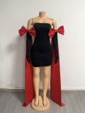 Women sexy off-shoulder bow party dress