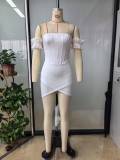 Women Asymmetrical Strapless Strapless Bodycon Dresses
