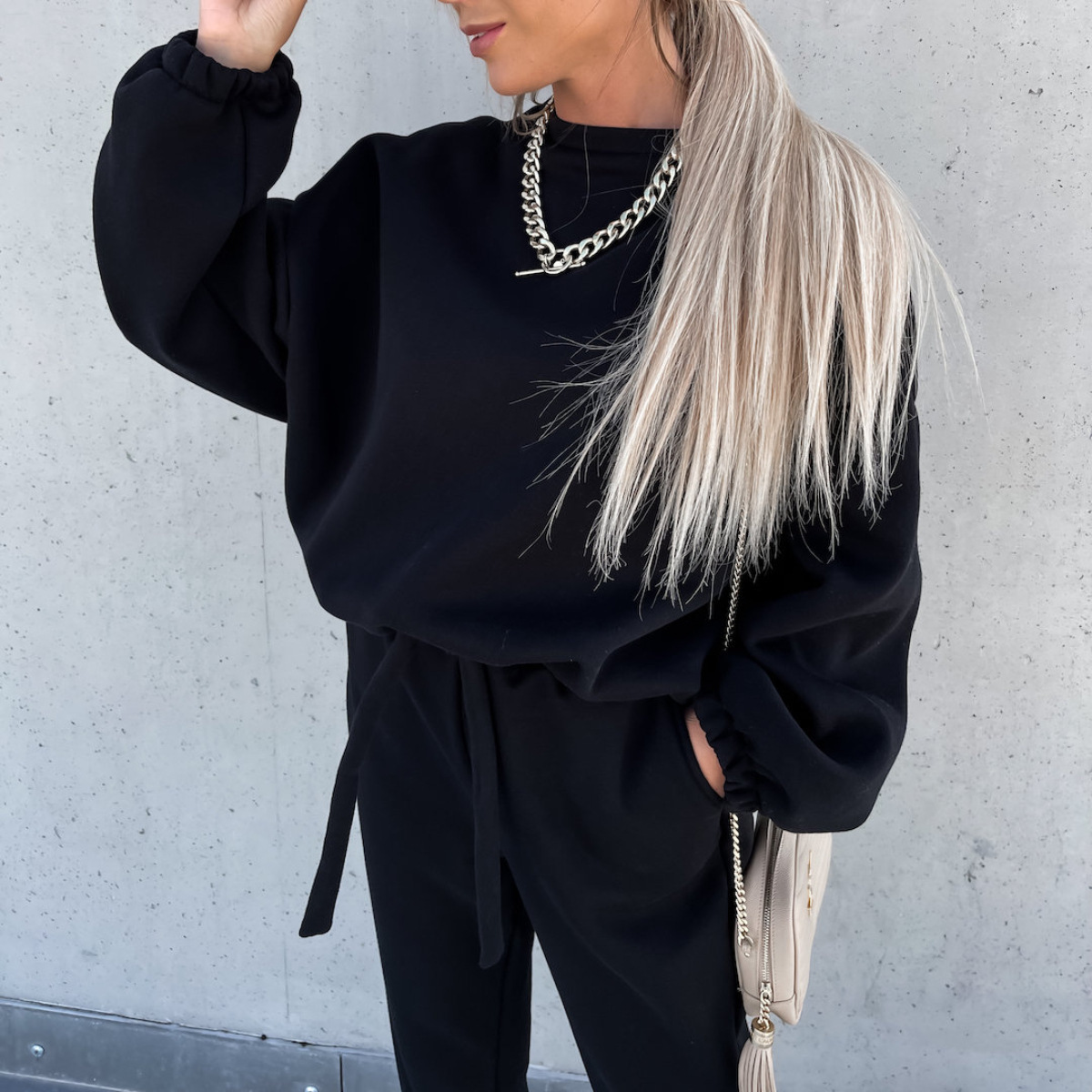 Women Casual Solid Hoodies and Pants Two-piece Set