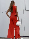 Women Casual Vest and Trousers Two-piece Set
