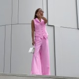 Women Casual Vest and Trousers Two-piece Set