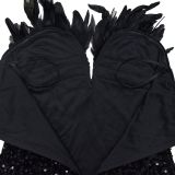 Women Sequin Feather Sleeveless Dress