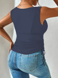 Women v-neck sleeveless hot sexy top T-shirt