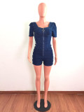 Women Sexy Style Chain Hollow Denim Jumpsuits