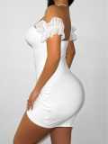 Women Asymmetrical Strapless Strapless Bodycon Dresses