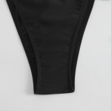 Women Solid Stretchy Rope Butterfly Decoration Sexy Lace-Up Swimsuit Two Pieces
