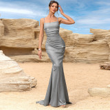Women Sleeveless Suspender Dress