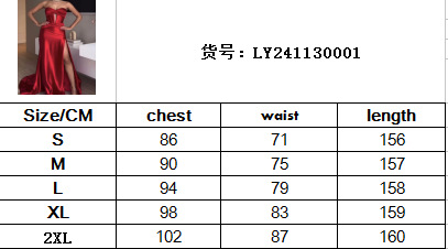 Women's Sexy Hollow Strapless Slit Evening Dress