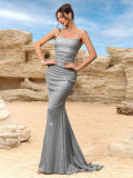 Women Sleeveless Suspender Dress