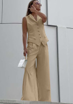 Women Casual Vest and Trousers Two-piece Set