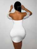 Women Asymmetrical Strapless Strapless Bodycon Dresses