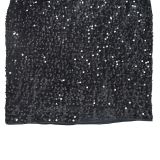 Women Sequin Feather Sleeveless Dress