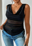 Women v-neck sleeveless hot sexy top T-shirt