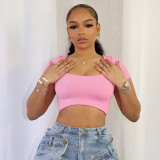 Women Sexy Crop Crop T-Shirt
