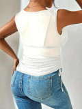 Women v-neck sleeveless hot sexy top T-shirt