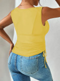 Women v-neck sleeveless hot sexy top T-shirt