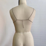 Women’s Fashion Body Chain Beaded Bra Halter Vest