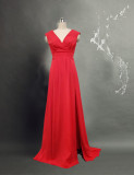 Women’s Chic Eveningwear Off Shoulder Solid Color Slit Maxi Dress