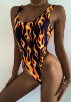 Women’s Sexy Flame Print One-Piece Swimsuit Women’s Sexy Flame Print One-Piece Swimsuit