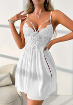 Erotic Lingerie Sexy Strap Lace Patchwork Slit Night Dress Erotic Lingerie Sexy Strap Lace Patchwork Slit Night Dress