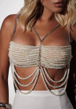 Women’s Fashion Body Chain Beaded Bra Halter Vest