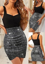 Spring Summer Women’s Fashion Sparkly Sequin Straps Bodycon Mini Dress