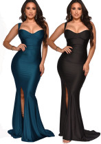 Women’s Spring Summer Fashion Strap Slit Slim Maxi Dress Women’s Spring Summer Fashion Strap Slit Slim Maxi Dress