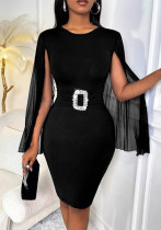 Women’s Elegant Fashion Cape Sleeve Bodycon Dress