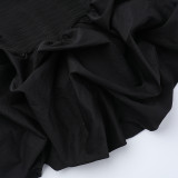 Women spring pleated multi-layer puffy strapless dress