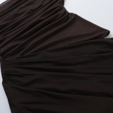 Women summer backless halter neck mesh see-through dress