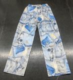 Women’s Casual Summer Fashion Elastic Waist Drawstring Straight Pants