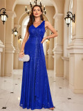 Women Long Sleeve V-neck Formal Party Fishtail Evening dresses