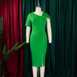 Beaded High Waist OL African Bodycon Dress